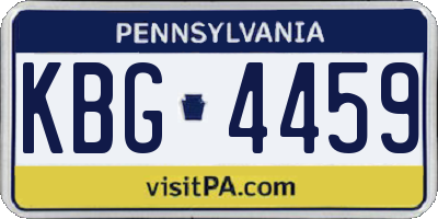 PA license plate KBG4459