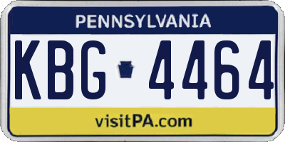 PA license plate KBG4464