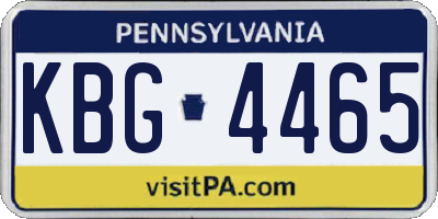 PA license plate KBG4465