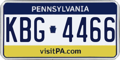 PA license plate KBG4466
