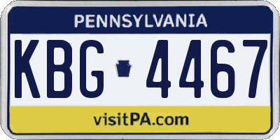 PA license plate KBG4467