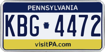 PA license plate KBG4472