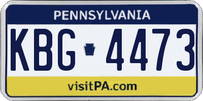 PA license plate KBG4473