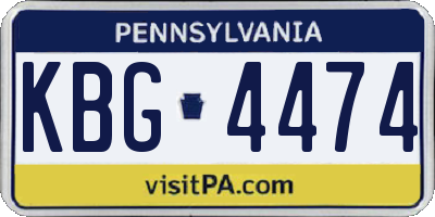 PA license plate KBG4474