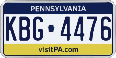 PA license plate KBG4476