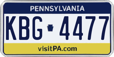 PA license plate KBG4477