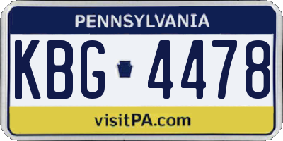 PA license plate KBG4478