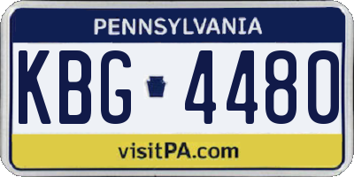 PA license plate KBG4480