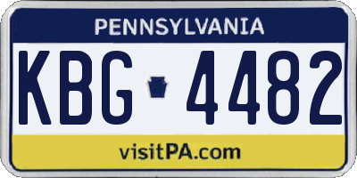 PA license plate KBG4482