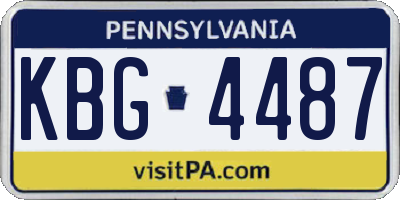 PA license plate KBG4487