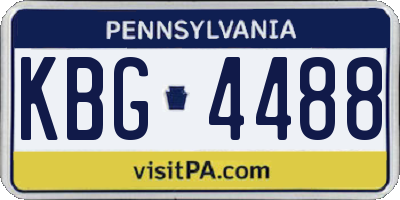 PA license plate KBG4488