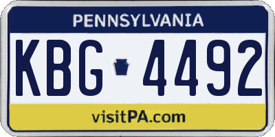 PA license plate KBG4492