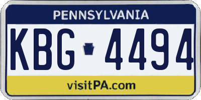 PA license plate KBG4494
