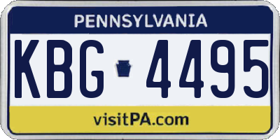 PA license plate KBG4495