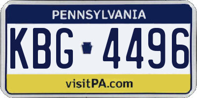 PA license plate KBG4496