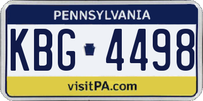 PA license plate KBG4498