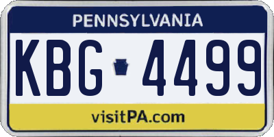 PA license plate KBG4499