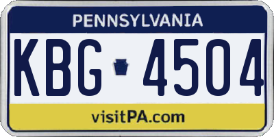 PA license plate KBG4504