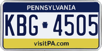 PA license plate KBG4505
