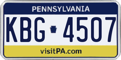 PA license plate KBG4507
