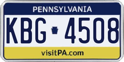 PA license plate KBG4508