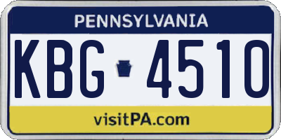 PA license plate KBG4510