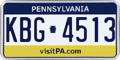 PA license plate KBG4513