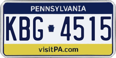 PA license plate KBG4515