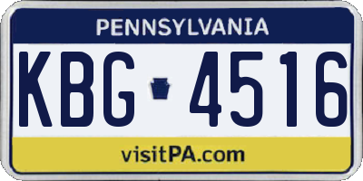 PA license plate KBG4516