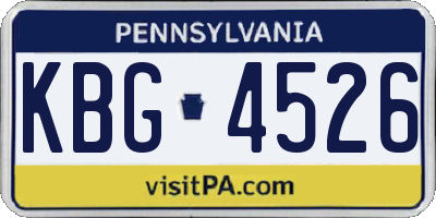 PA license plate KBG4526