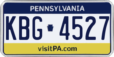 PA license plate KBG4527