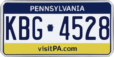 PA license plate KBG4528