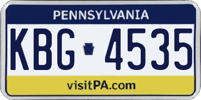 PA license plate KBG4535
