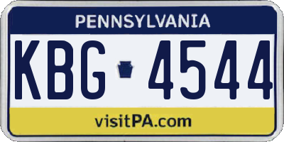 PA license plate KBG4544
