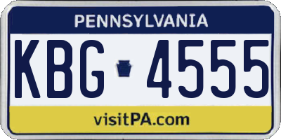 PA license plate KBG4555