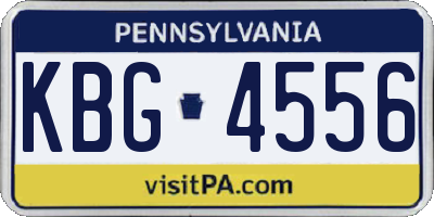PA license plate KBG4556
