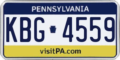 PA license plate KBG4559