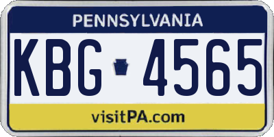 PA license plate KBG4565