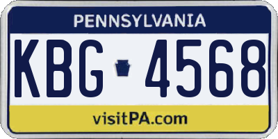PA license plate KBG4568