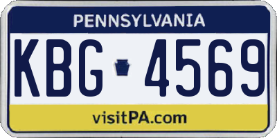 PA license plate KBG4569