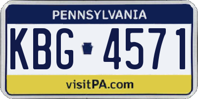 PA license plate KBG4571