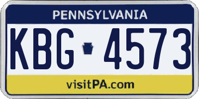 PA license plate KBG4573