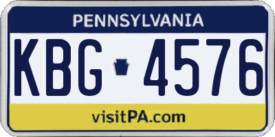 PA license plate KBG4576