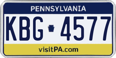 PA license plate KBG4577