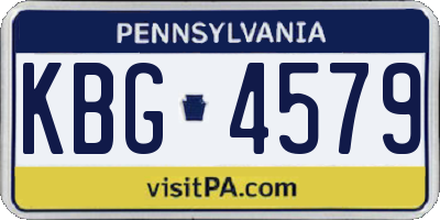 PA license plate KBG4579