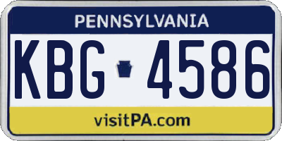 PA license plate KBG4586