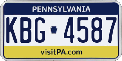 PA license plate KBG4587