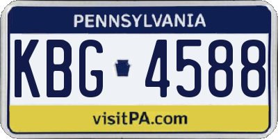PA license plate KBG4588