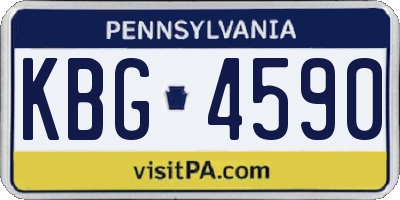 PA license plate KBG4590