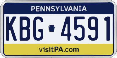 PA license plate KBG4591